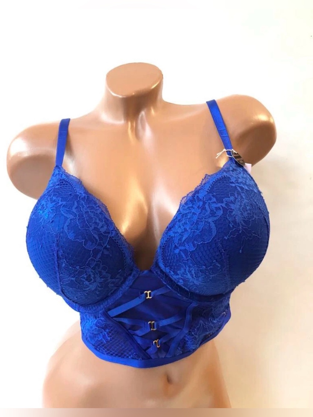 Victoria's Secret Royal Blue Lace Longline Push-Up Bra